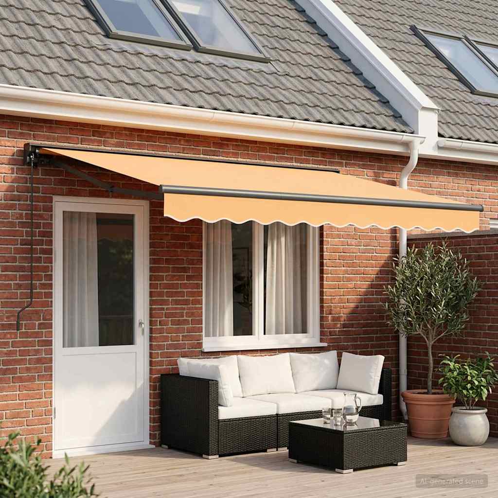 vidaXL Retractable Awning Sand 4.5 x 3 m Polyester and Aluminium 1