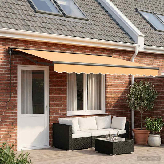 vidaXL Retractable Awning Sand 4.5 x 3 m Polyester and Aluminium 1
