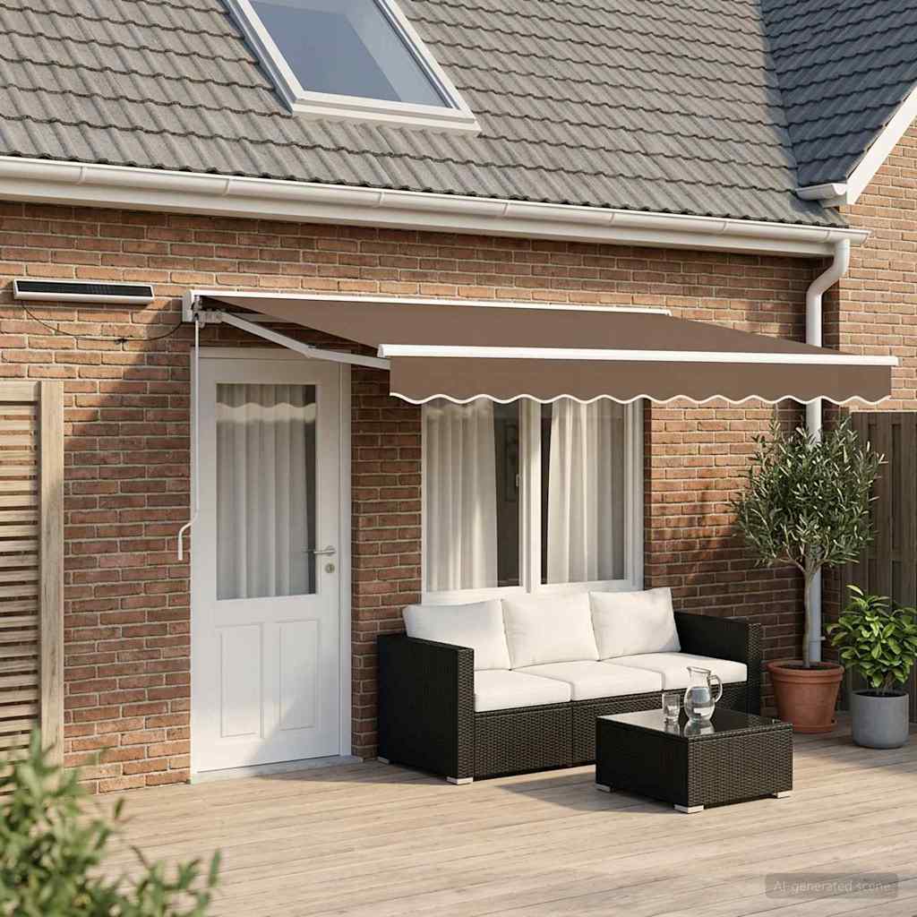 vidaXL Electric Retractable Awning Taupe 4 x 2 m 1