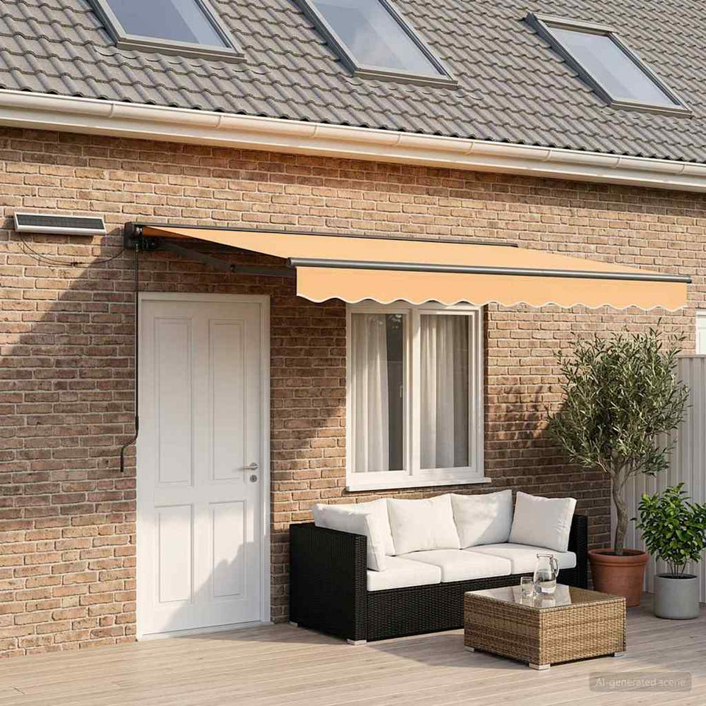 vidaXL Electric Retractable Awning Sand 4 x 3 m