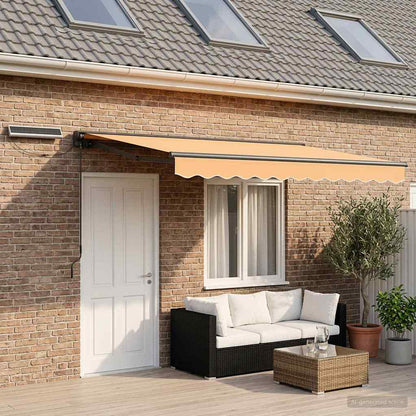 vidaXL Electric Retractable Awning Sand 4 x 3 m 1