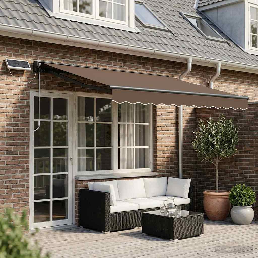vidaXL Electric Retractable Awning Taupe 4 x 2 m 1