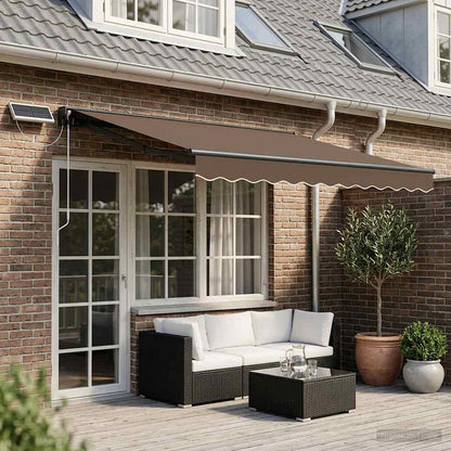 vidaXL Electric Retractable Awning Taupe 4 x 2 m 1