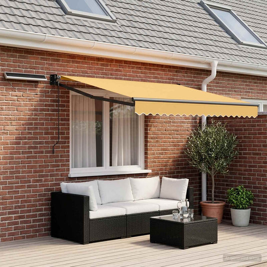 vidaXL Electric Retractable Awning Sand 3 x 2.5 m 1