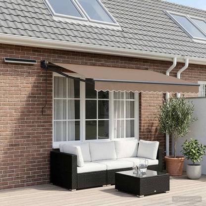 vidaXL Electric Retractable Awning Taupe 3 x 2.5 m 1
