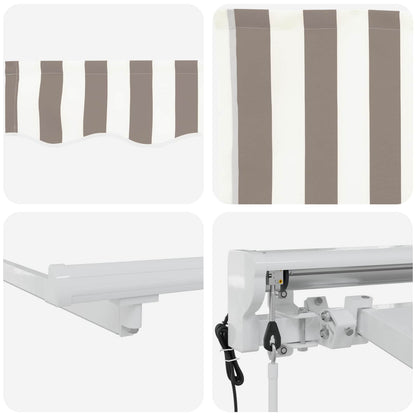 vidaXL Electric Retractable Awning Light Grey and White 3 x 2.5 m 4