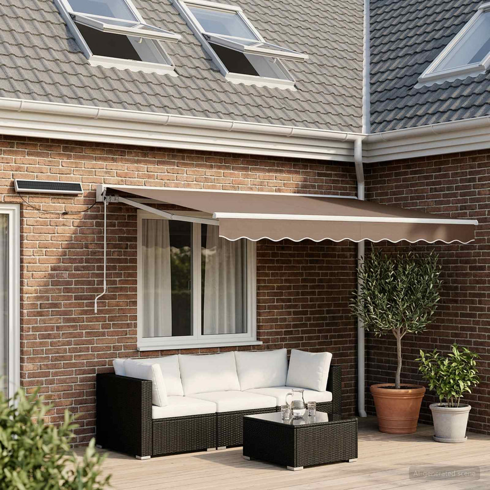 vidaXL Electric Retractable Awning Taupe 3 x 2.5 m
