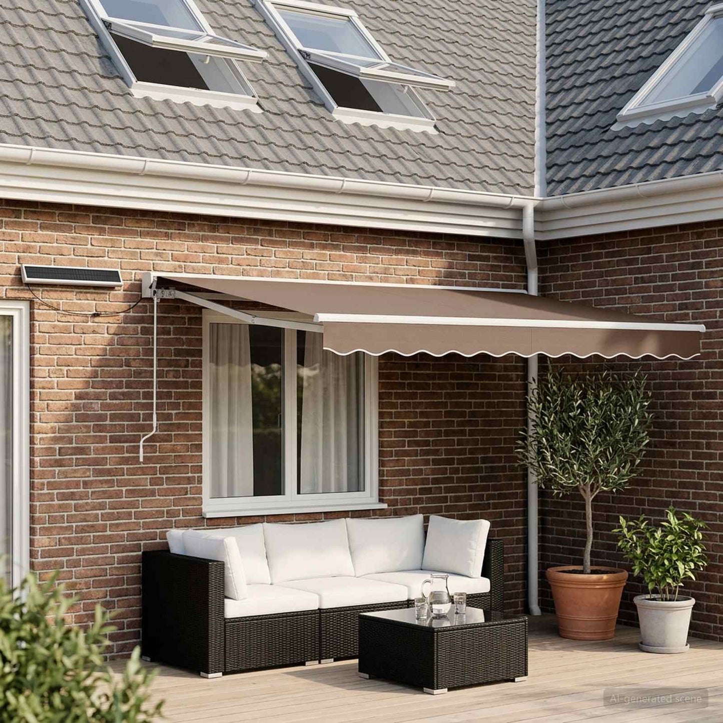 vidaXL Electric Retractable Awning Taupe 3 x 2.5 m 1