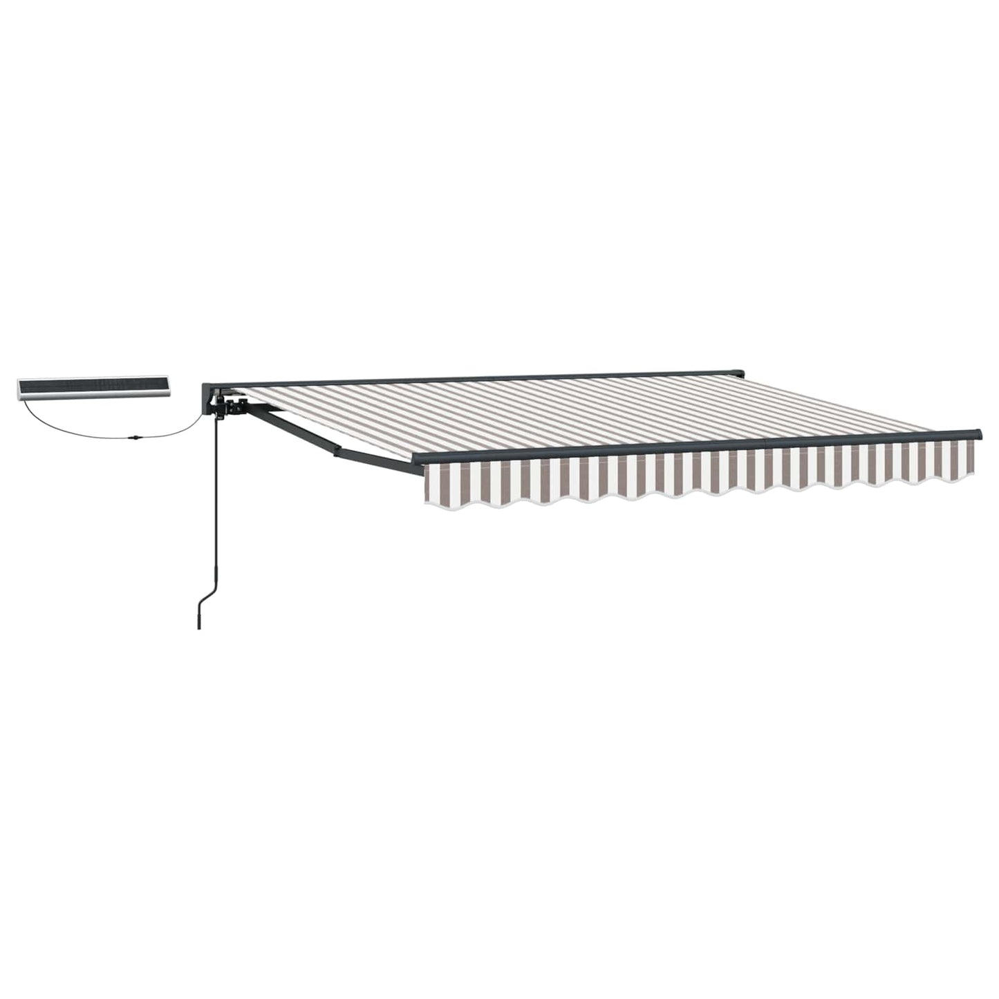 vidaXL Electric Retractable Awning Light Grey and White 3 x 2.5 m 2