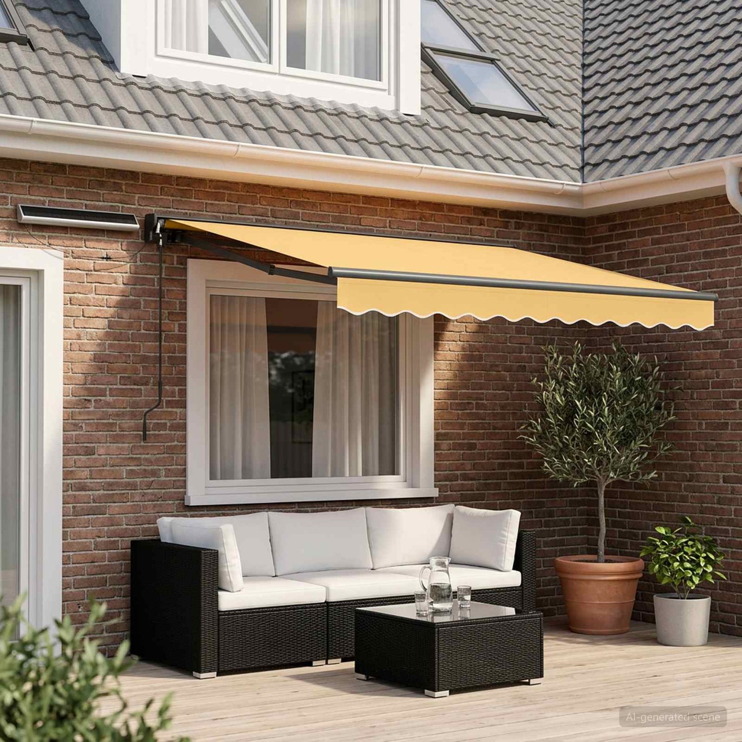 vidaXL Electric Retractable Awning Sand 3 x 2.5 m 1