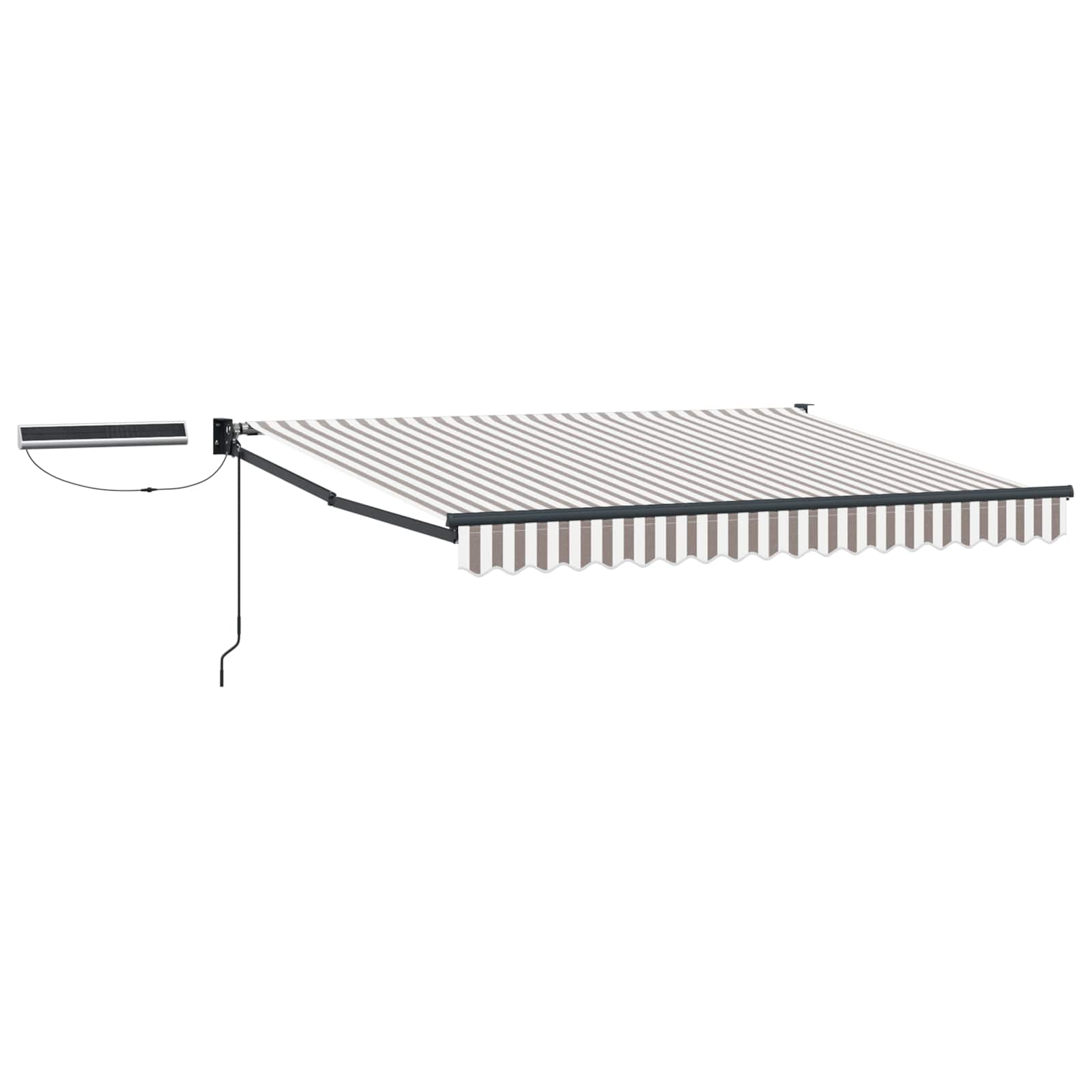 vidaXL Electric Retractable Awning Light Grey and White 3.5 x 2.5 m 2