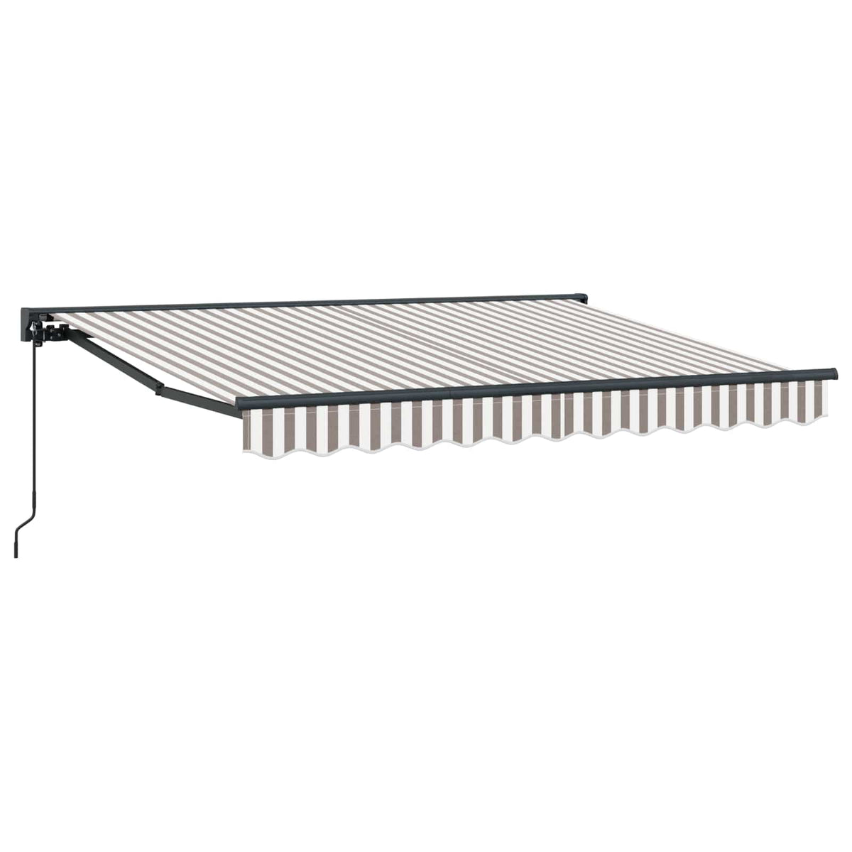 vidaXL Retractable Awning Light Grey and White 3.5 x 2.5 m 2