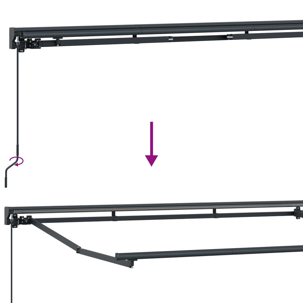 vidaXL Retractable Awning Light Grey and White 3.5 x 2.5 m 5