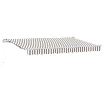 vidaXL Retractable Awning Light Grey and White 4 x 3 m 2