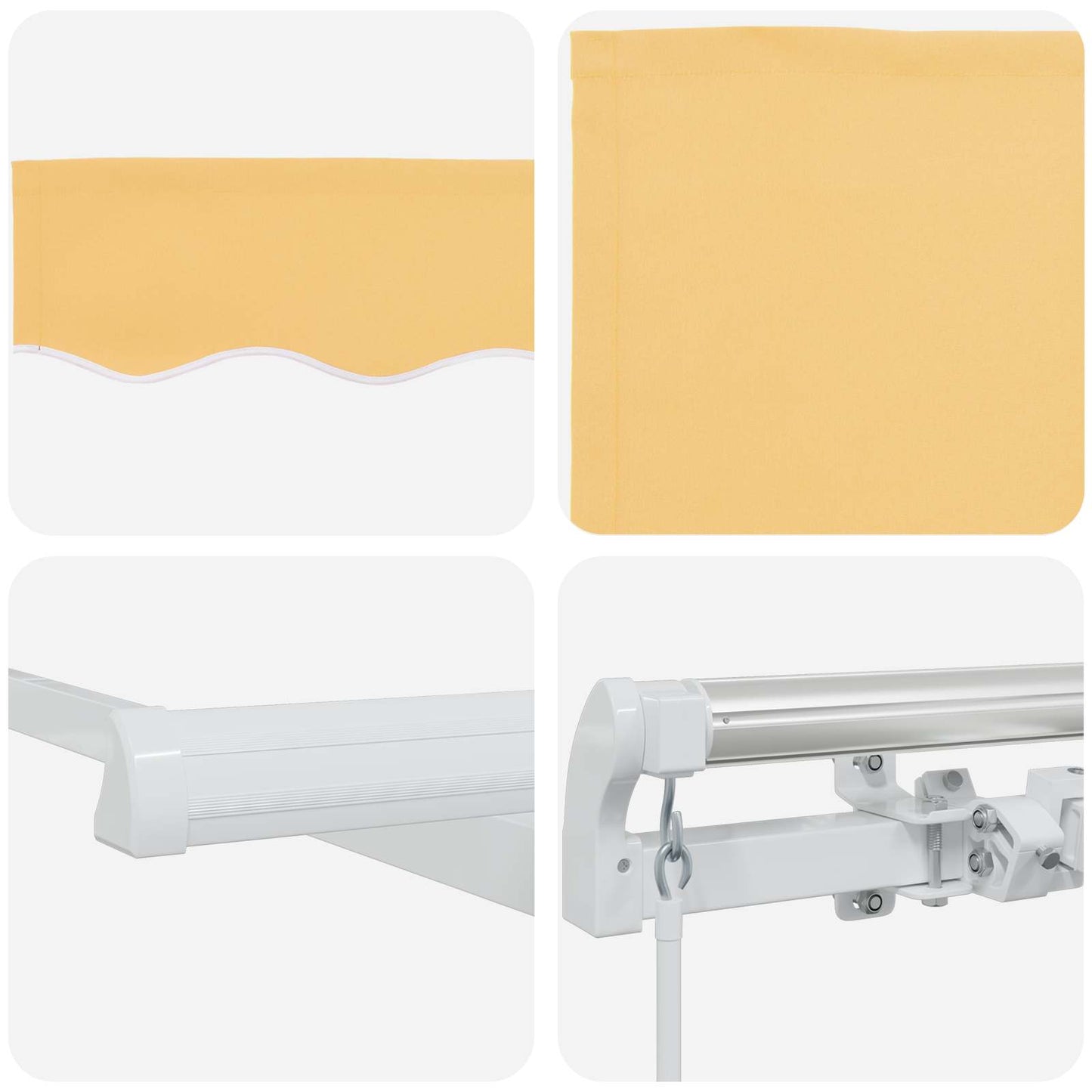 vidaXL Retractable Awning Sand 4 x 3 m Polyester and Aluminium 6