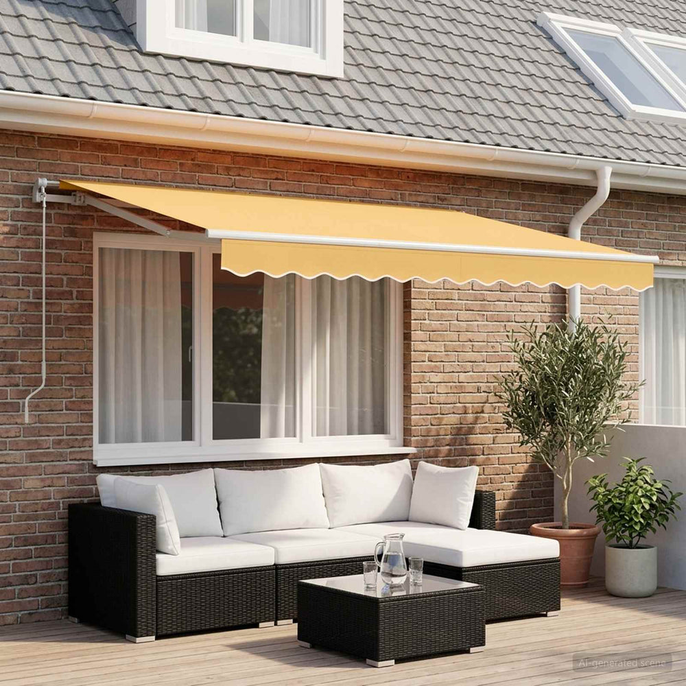 vidaXL Retractable Awning Sand 4 x 3 m Polyester and Aluminium