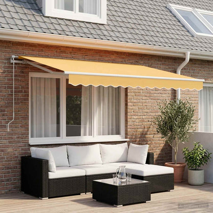 vidaXL Retractable Awning Sand 4 x 3 m Polyester and Aluminium 1