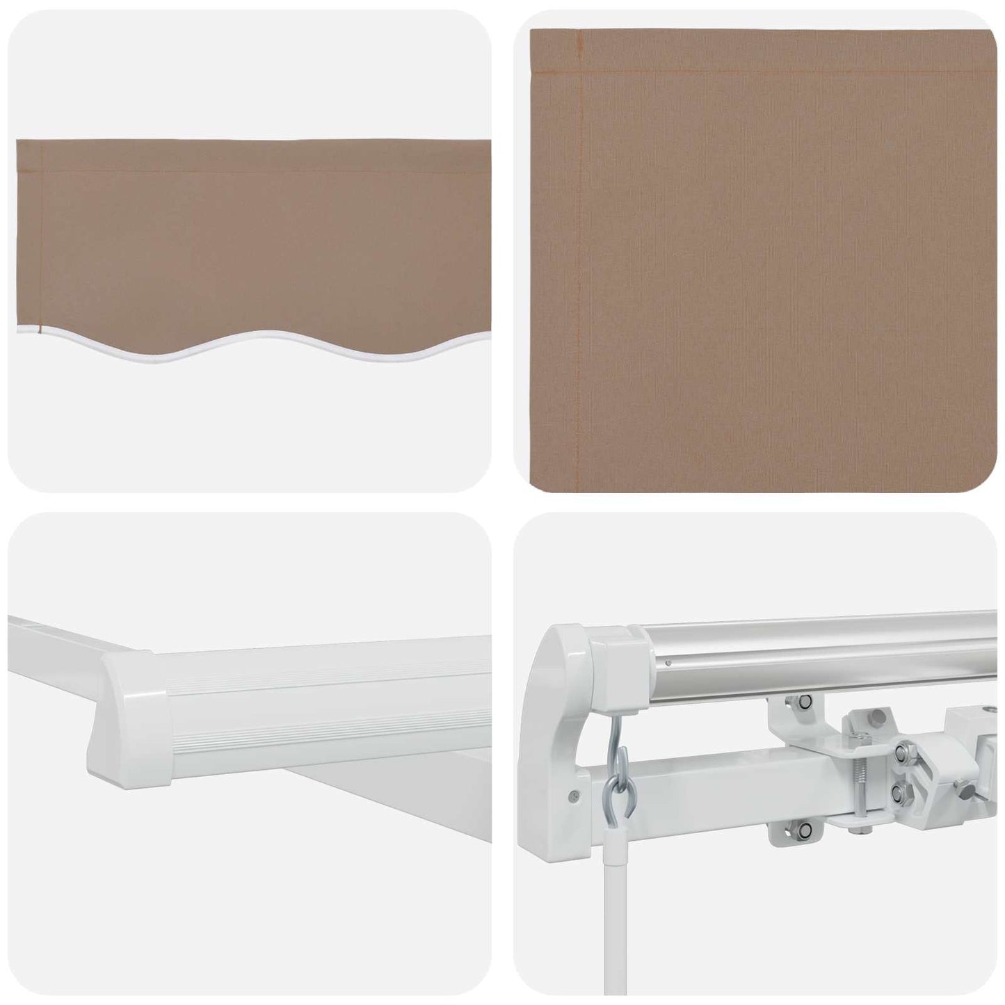 vidaXL Retractable Awning Taupe 400 x 300 cm Polyester and Aluminium 6