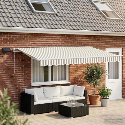 vidaXL Retractable Awning Light Grey and White 600 x 300 cm 1