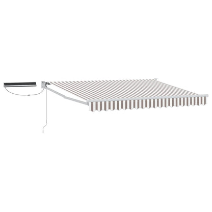 vidaXL Electric Retractable Awning Light Grey and White 4 x 3 m 2