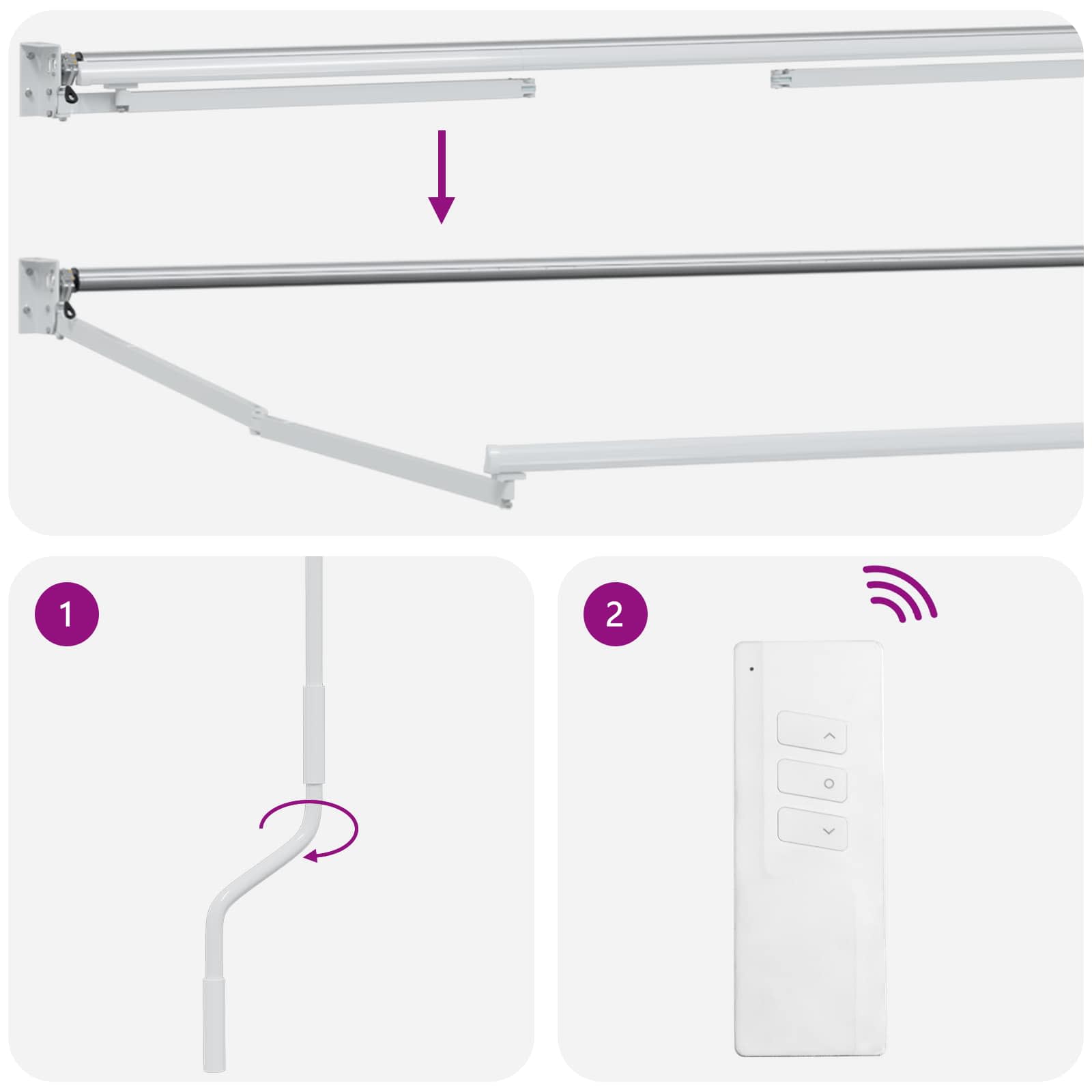 vidaXL Electric Retractable Awning Light Grey and White 4 x 3 m 6