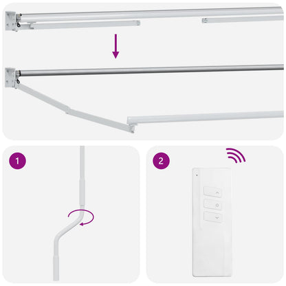 vidaXL Electric Retractable Awning Light Grey and White 4 x 3 m 6