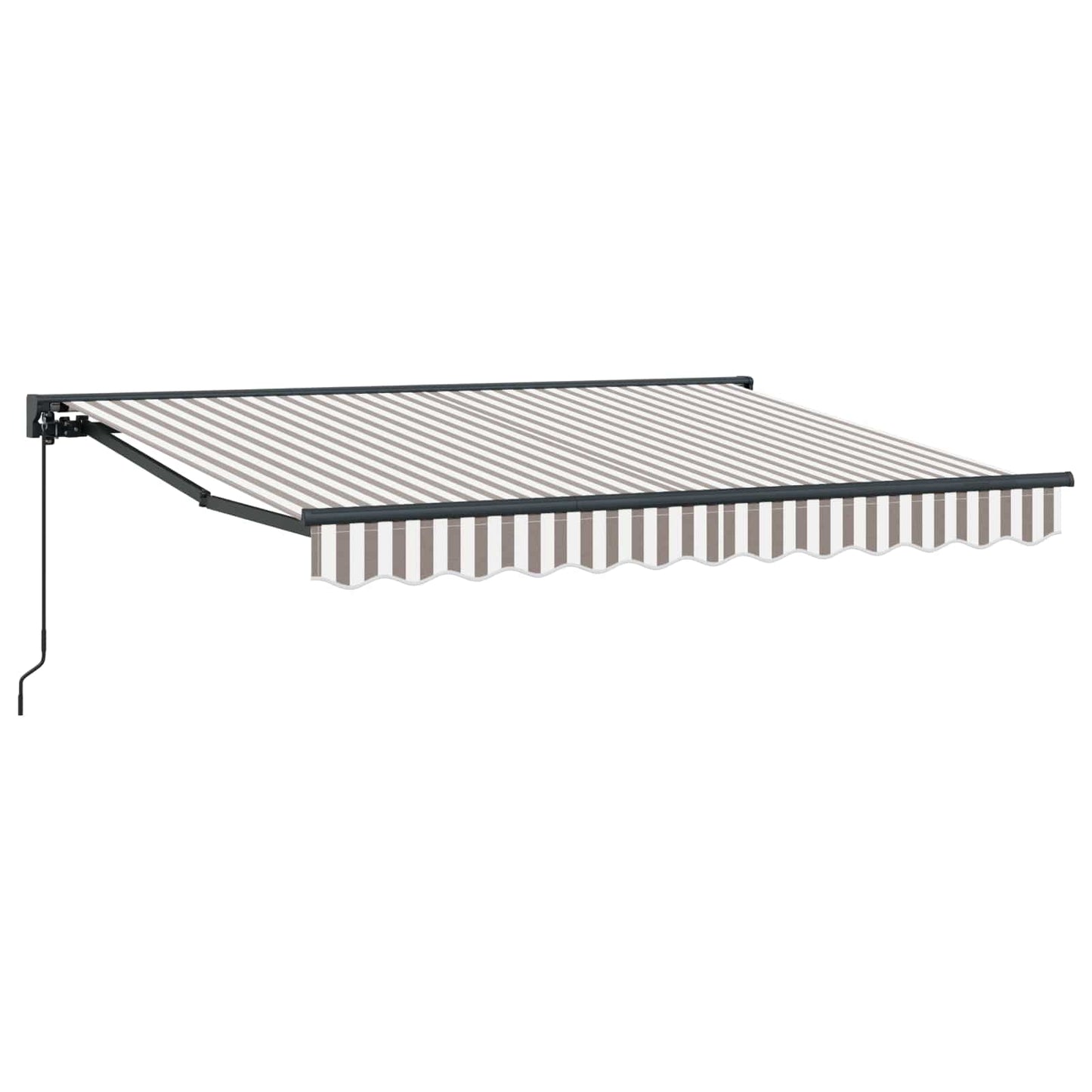 vidaXL Manual Retractable Awning Light Grey and White 4 x 3.5 m 2