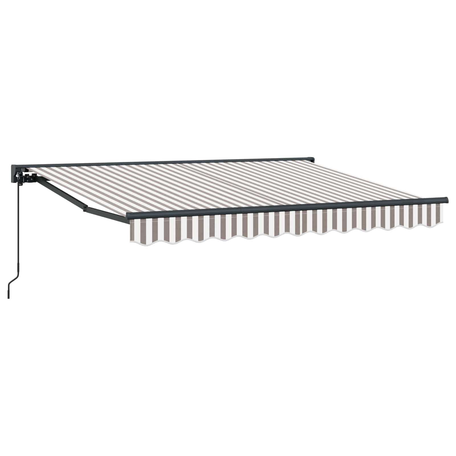 vidaXL Manual Retractable Awning Light Grey and White 4 x 3.5 m 2