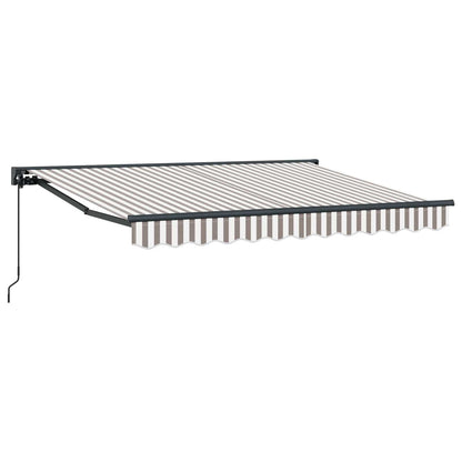 vidaXL Manual Retractable Awning Light Grey and White 4 x 3.5 m 2