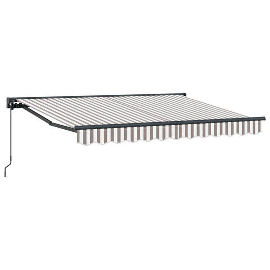 vidaXL Manual Retractable Awning Light Grey and White 4 x 3.5 m 2
