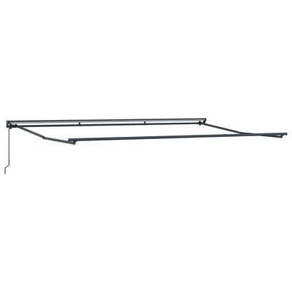 vidaXL Manual Retractable Awning Light Grey and White 4 x 3.5 m 3