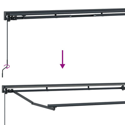 vidaXL Manual Retractable Awning Light Grey and White 4 x 3.5 m 5