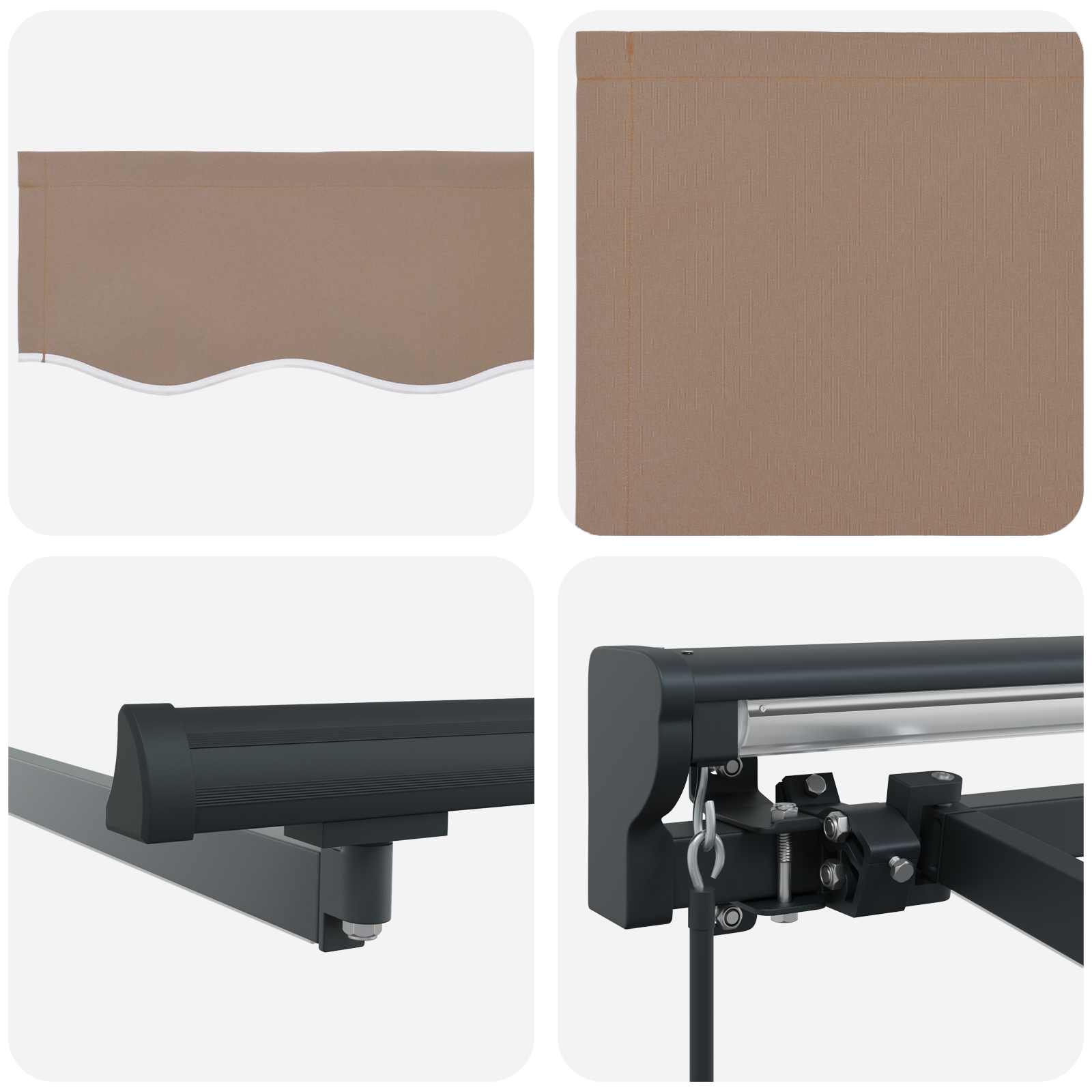vidaXL Manual Retractable Awning Taupe 4 x 3.5 m 6