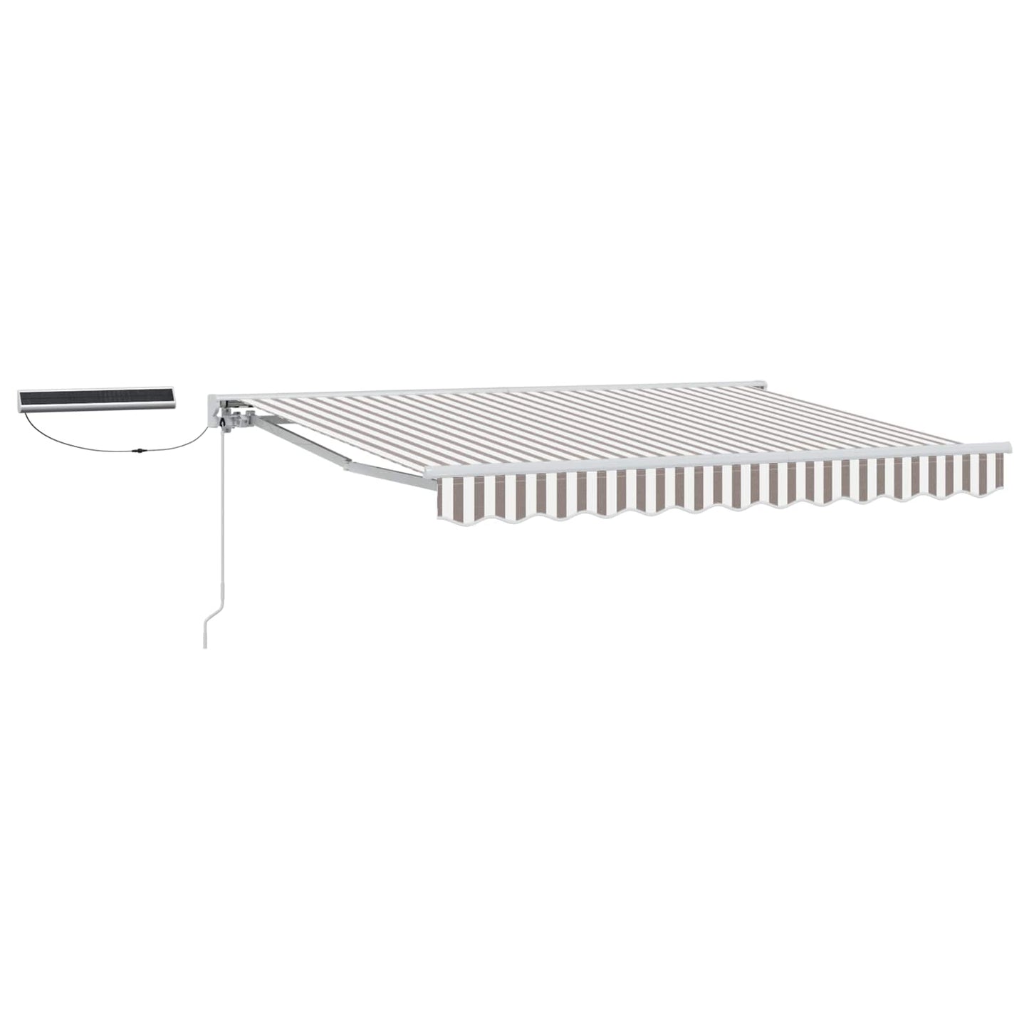 vidaXL Electric Retractable Awning Light Grey and White 4 x 3.5 m 2