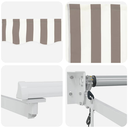 vidaXL Electric Retractable Awning Light Grey and White 4.5 x 3 m 4