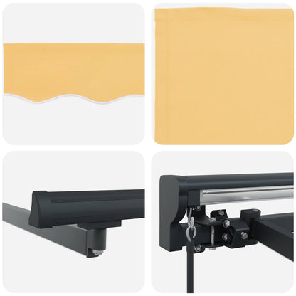 vidaXL Retractable Awning Sand 4.5 x 3 m Polyester and Aluminium 6