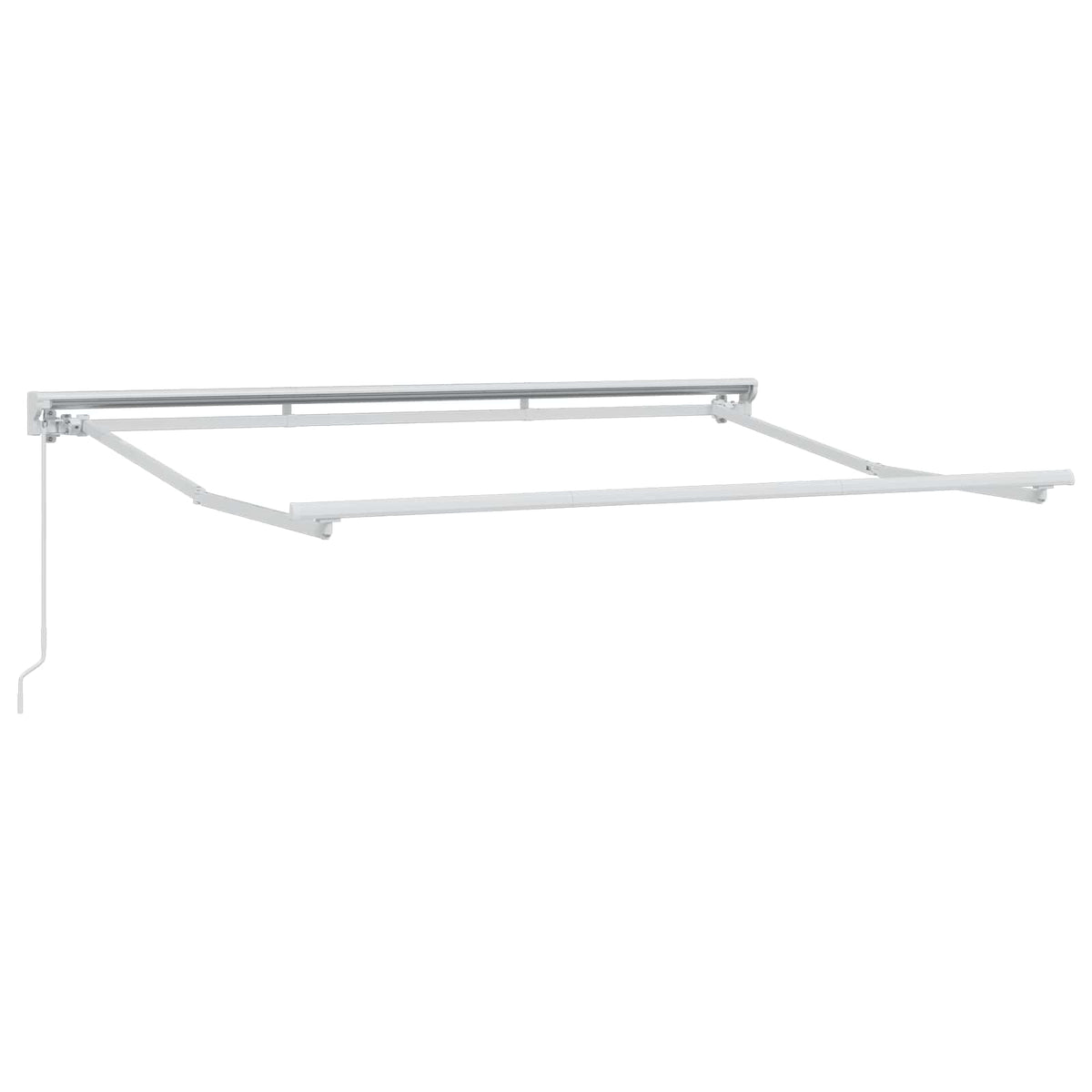 vidaXL Manual Retractable Awning Light Grey and White 4.5 x 3.5 m 3