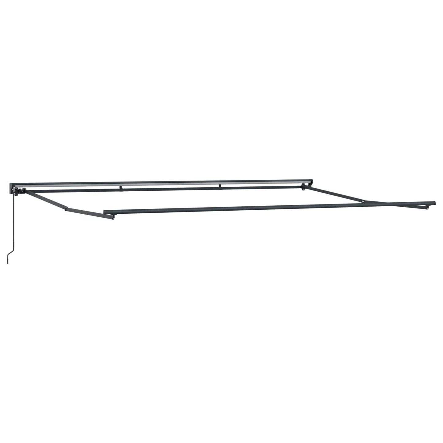 vidaXL Manual Retractable Awning Light Grey and White 4.5 x 3.5 m 3