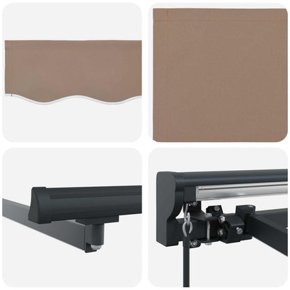 vidaXL Manual Retractable Awning Taupe 4.5 x 3.5 m 6