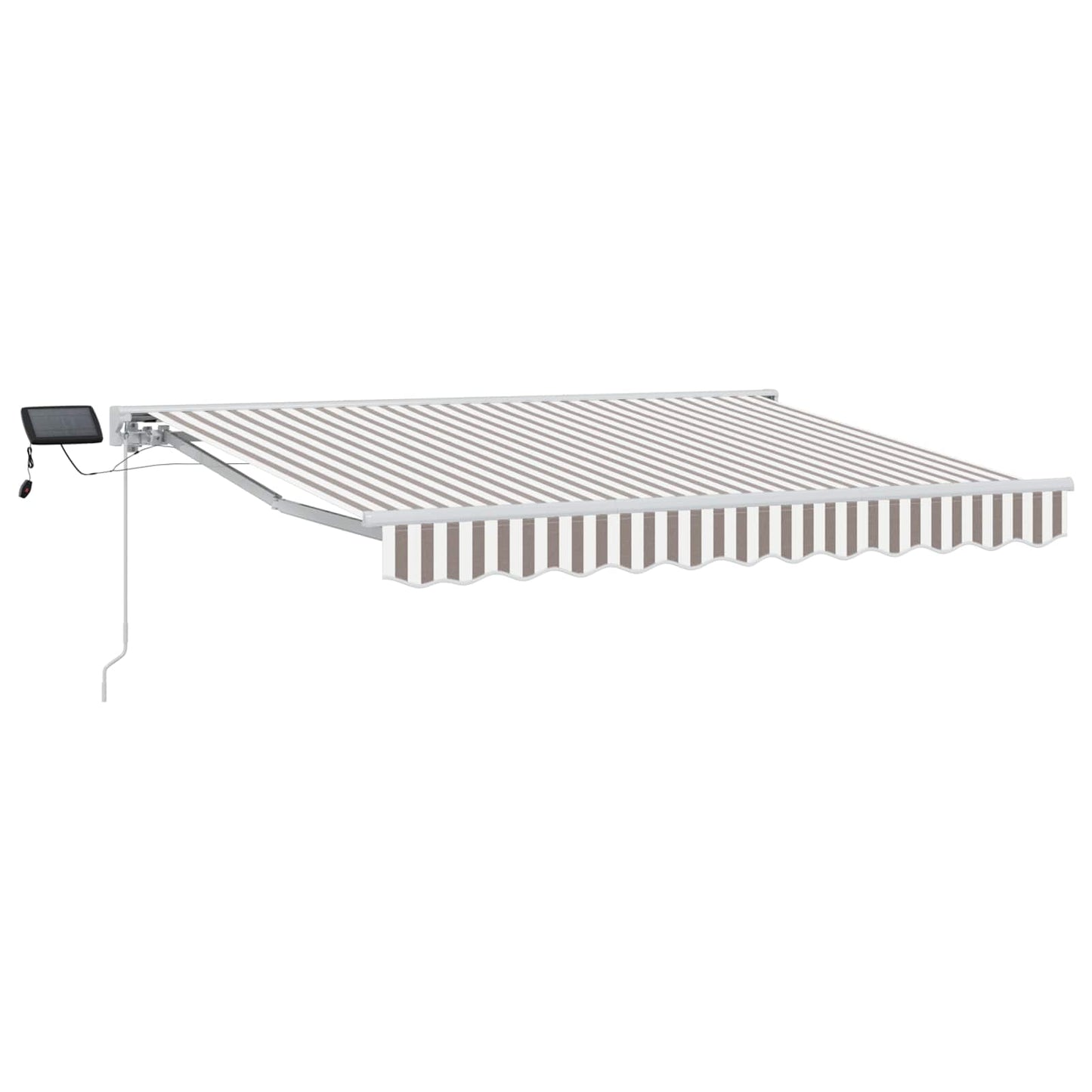 vidaXL Manual Awning Frame with LEDs Light Grey and White 4.5 x 3.5 m 2