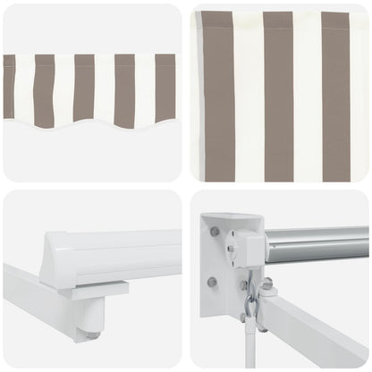 vidaXL Manual Retractable Awning with LEDs Light Grey and White 6