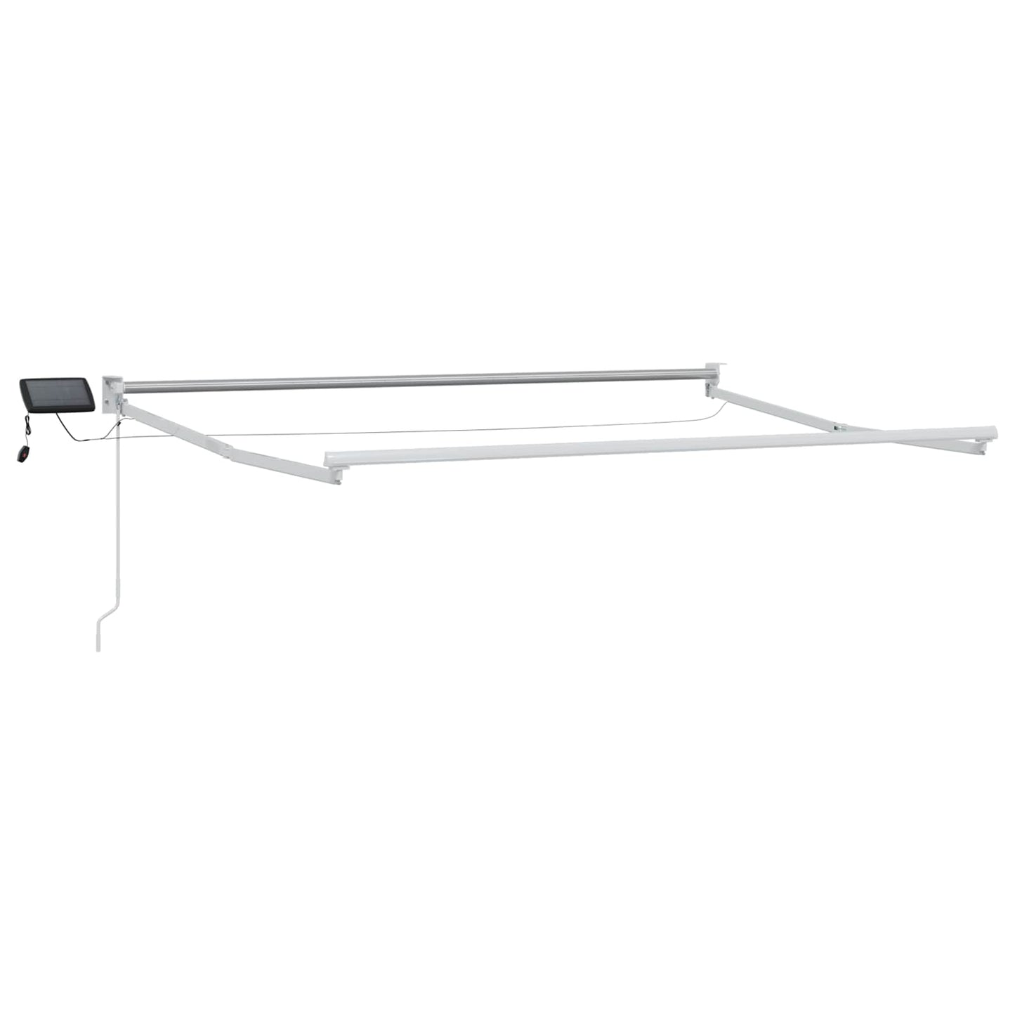 vidaXL Manual Retractable Awning with LEDs Light Grey and White 4