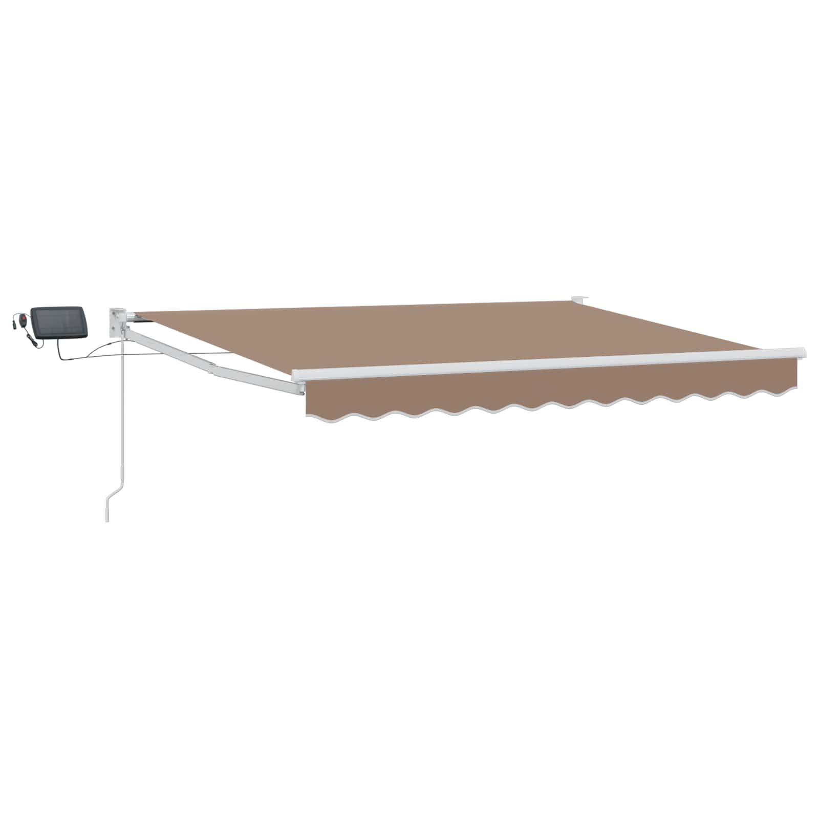 vidaXL Manual Retractable Awning with LEDs Taupe 2
