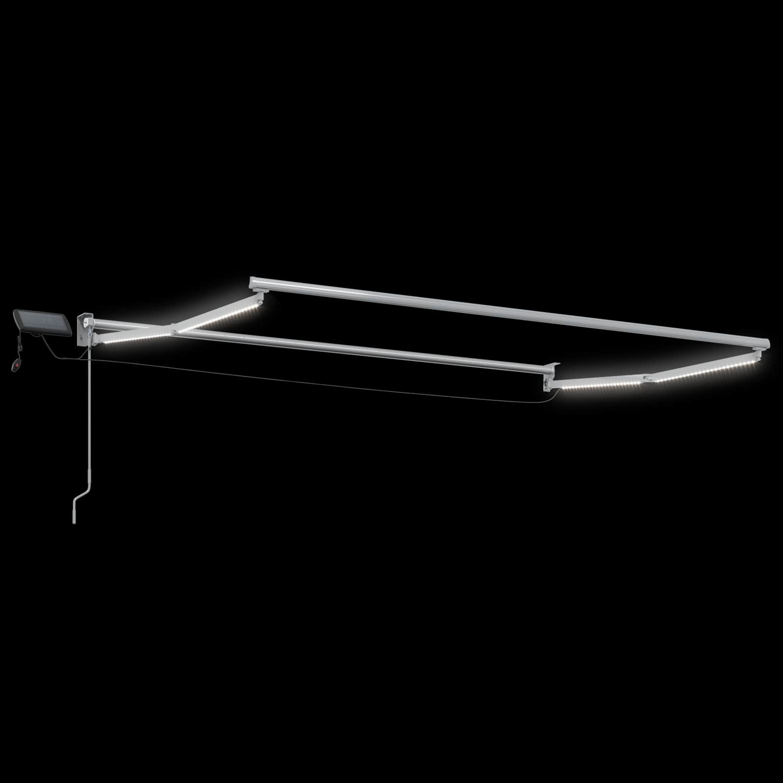 vidaXL Manual Retractable Awning with LEDs Taupe 6