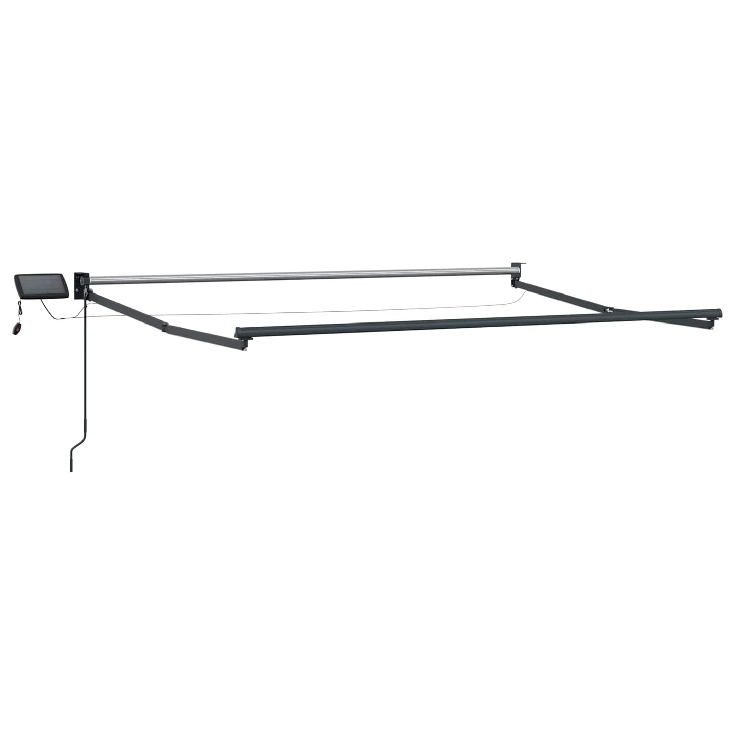 vidaXL Manual Retractable Awning with LEDs Light Grey and White 4