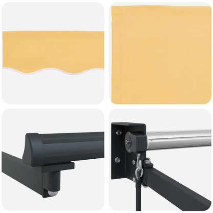 vidaXL Manual Retractable Awning with LEDs Sand 6