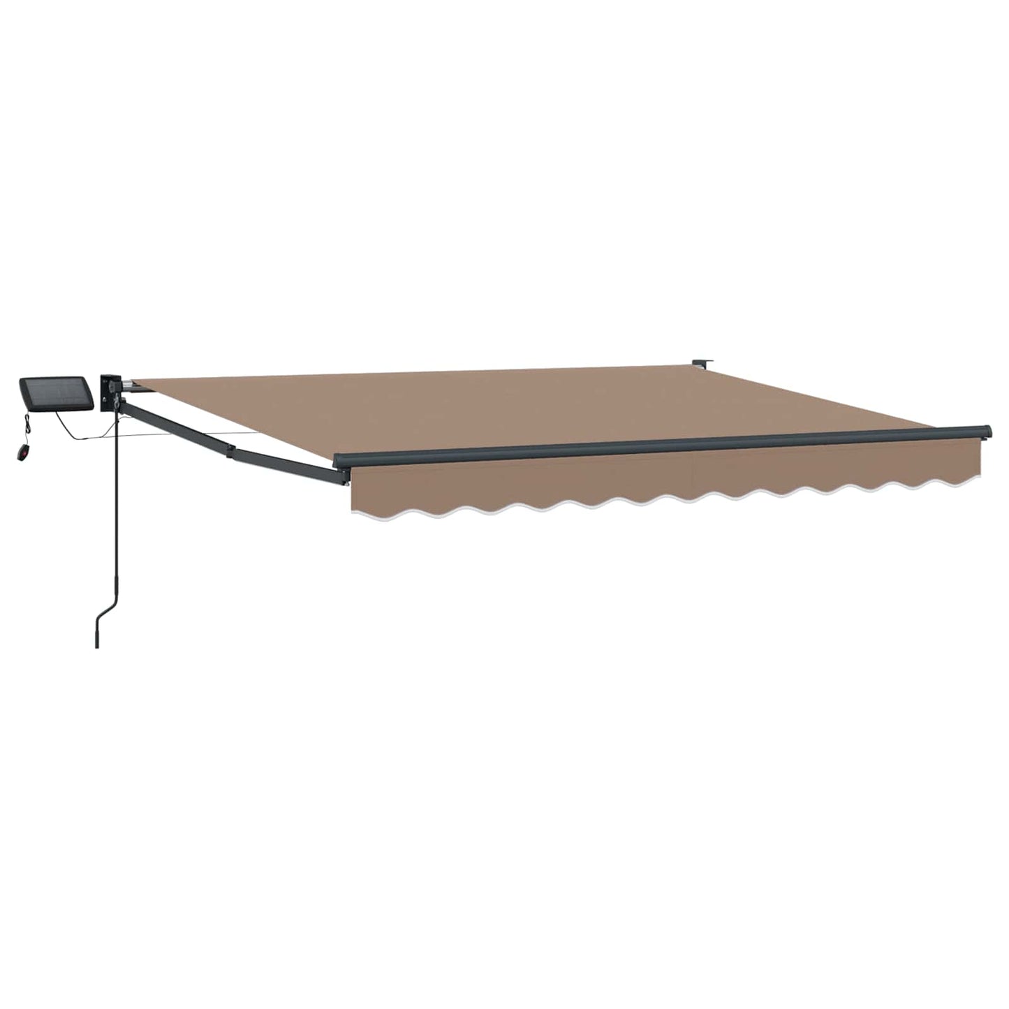 vidaXL Manual Retractable Awning with LEDs Taupe 2