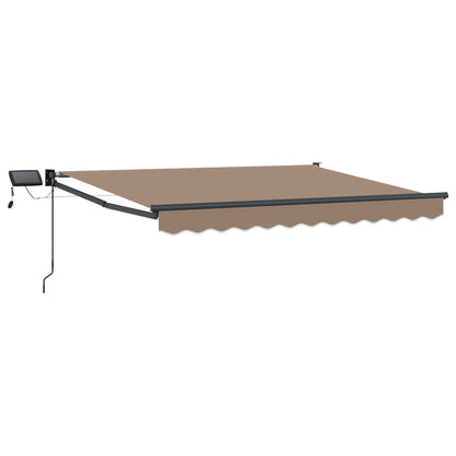 vidaXL Manual Retractable Awning with LEDs Taupe 2