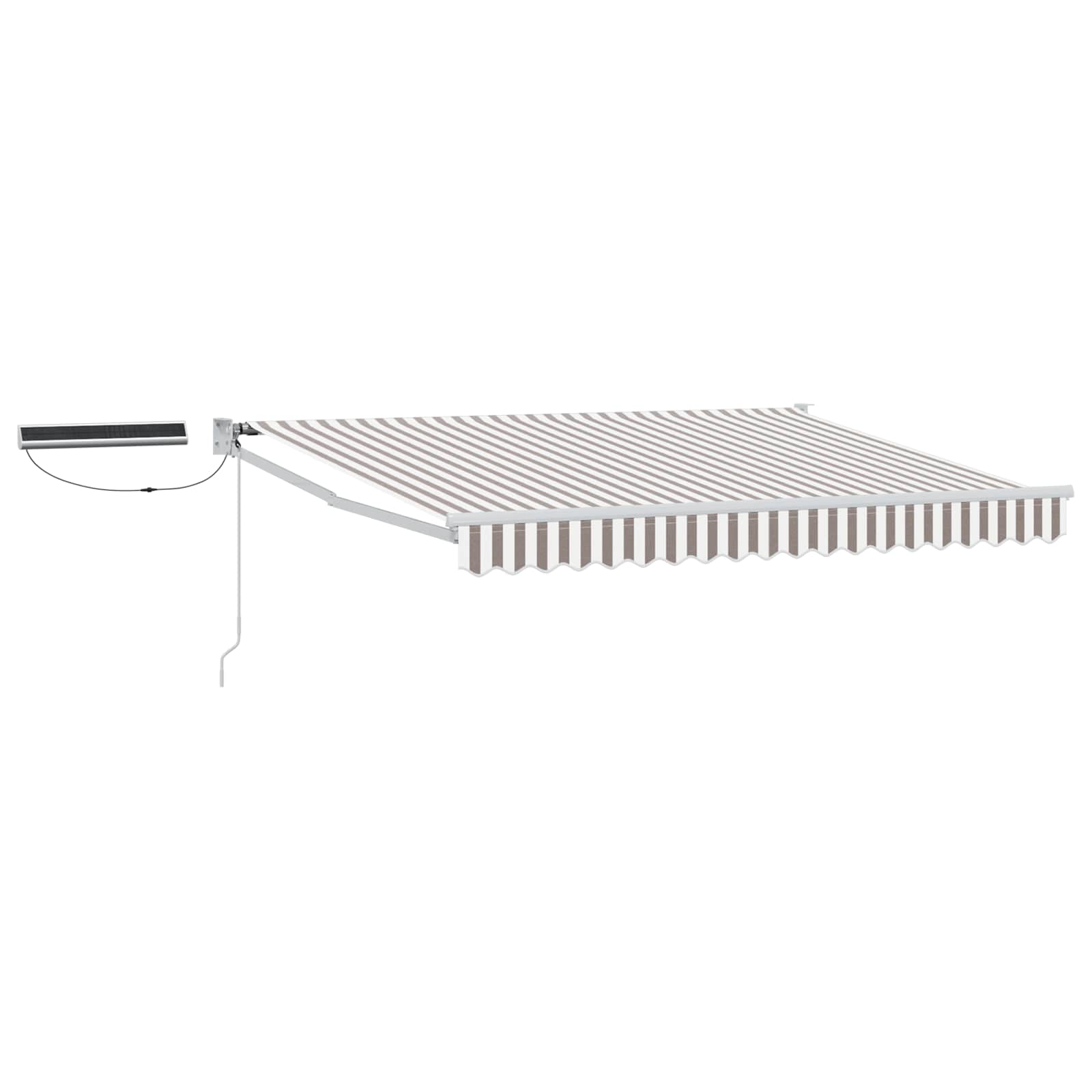 vidaXL Electric Retractable Awning Light Grey and White 5 x 3 m 2