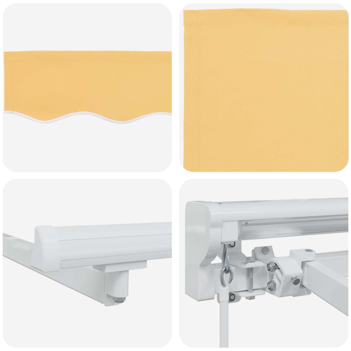 vidaXL Manual Retractable Awning Sand 5 x 3 m Polyester and Aluminium 6